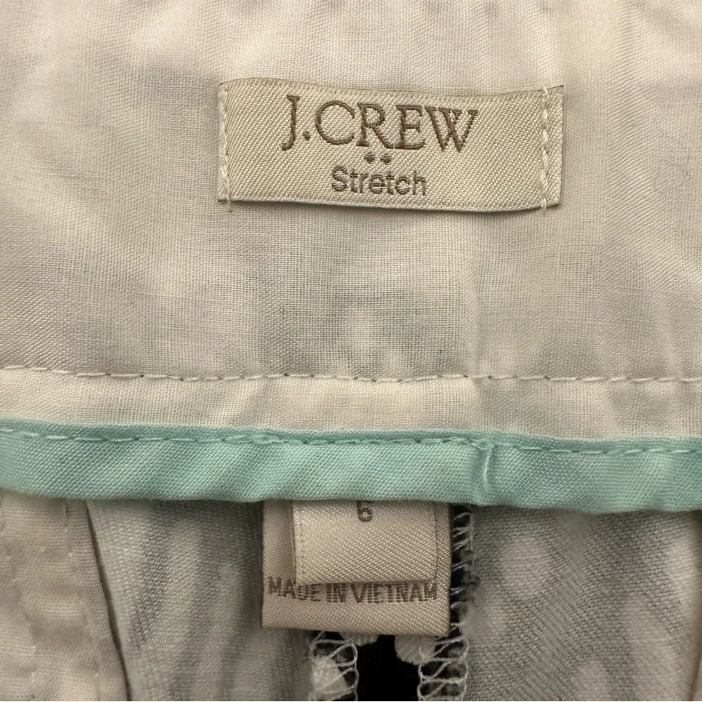 J. Crew Stretch Chino Shorts Black and White Tribal Stripes Size 6